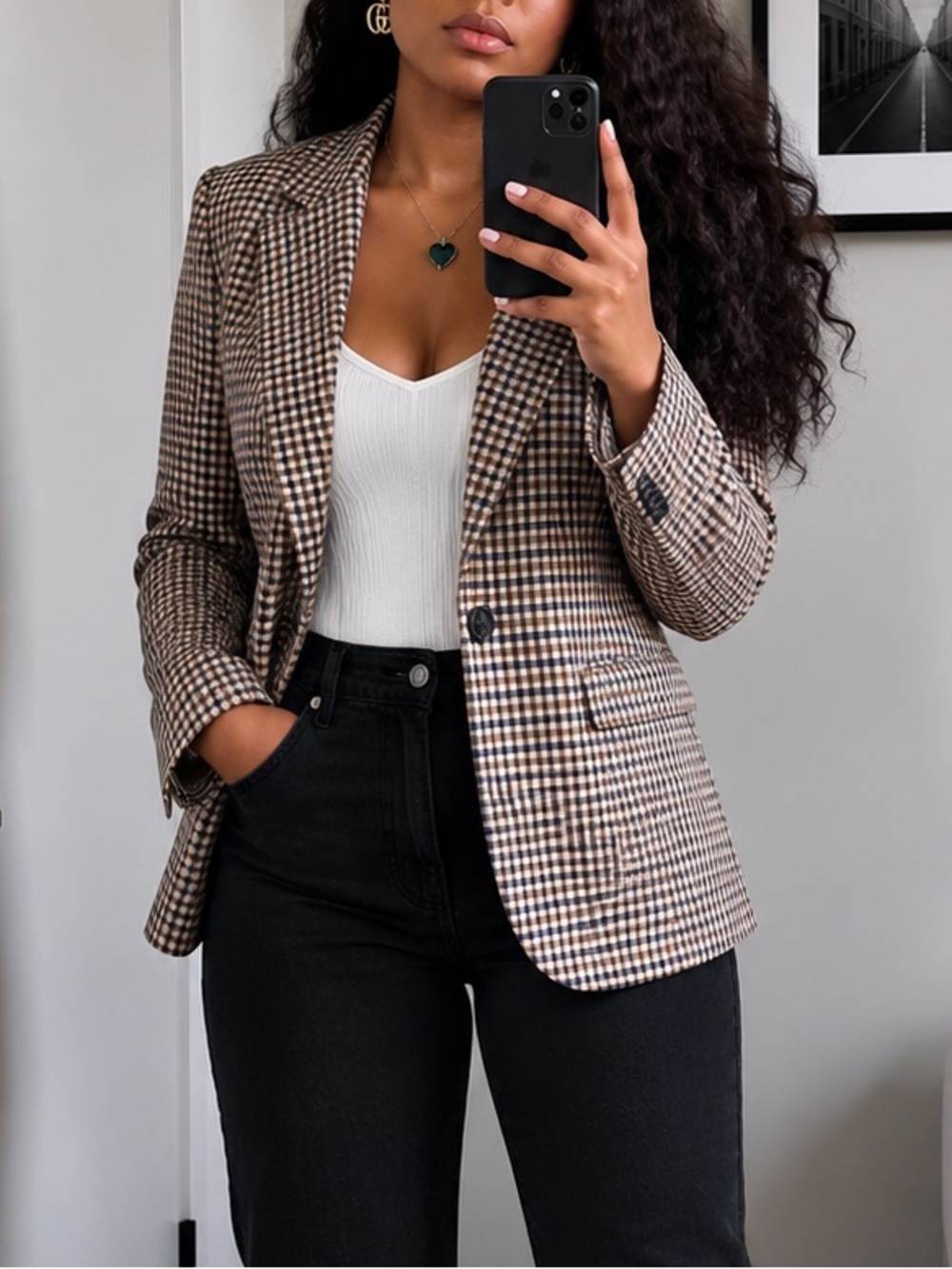 J. Crew Checked Alfie Blazer in Brown,  Navy & Cream 2